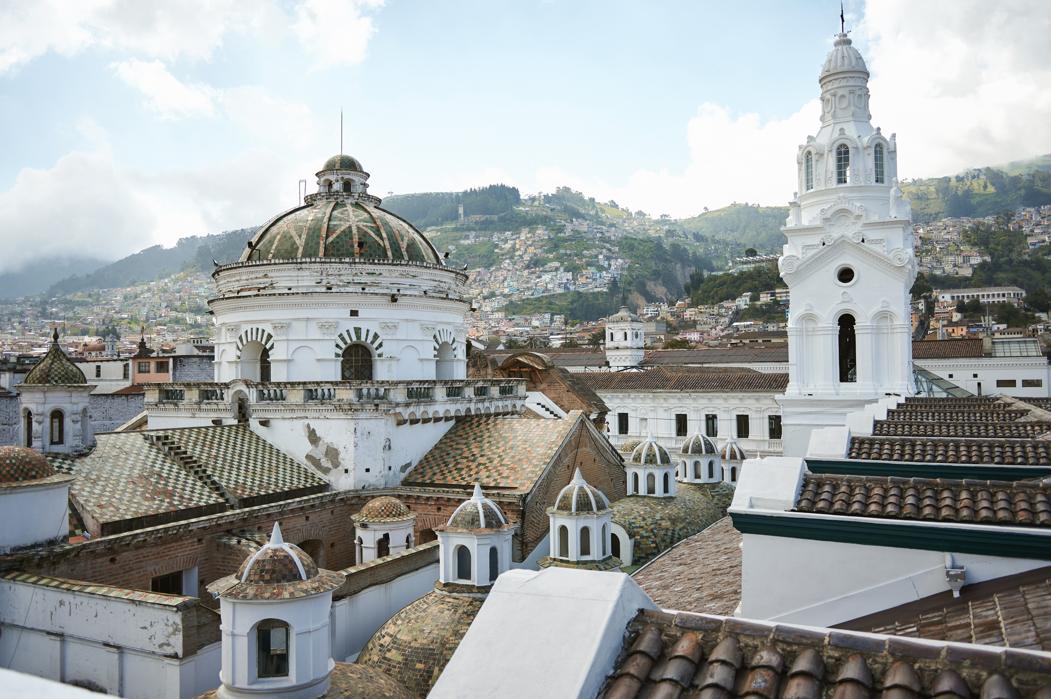 Top of the cathedral in Quito, Ecuador.