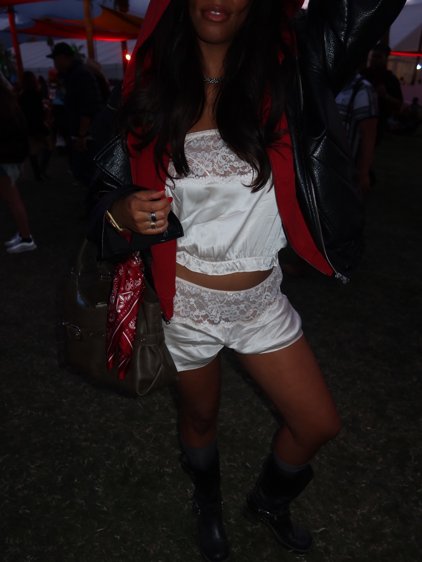 Sierra Mayhew wearing a festival outfit.