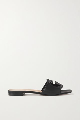 Cutout Leather Slides