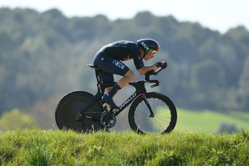 PLA DE LESTANY BANYOLES SPAIN MARCH 23 Rohan Dennis of Australia and Team INEOS Grenadiers and Team Lotto Soudal during the 100th Volta Ciclista a Catalunya 2021 Stage 2 a 185km Individual Time Trial stage from Pla de LEstany Banyoles to Pla de LEstany Banyoles 145m ITT VoltaCatalunya100 on March 23 2021 in Pla de LEstany Banyoles Spain Photo by David RamosGetty Images