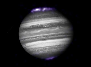 Powerful X-ray auroras observed at the poles on Jupiter.