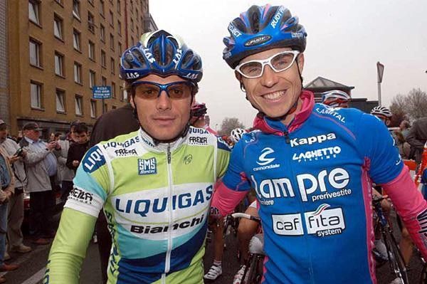 Di Luca and Cunego at the start