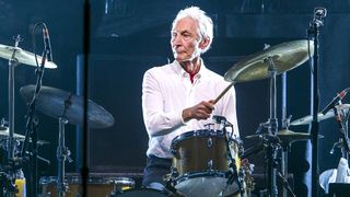 Charlie Watts performs with The Rolling Stones on 9 October 2017 in Esprit-Arena Düsseldorf