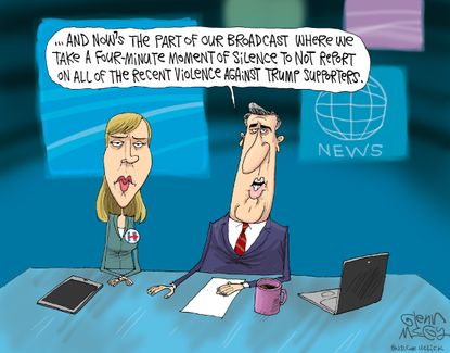 Poltiical cartoon U.S. Media Trump Supporters