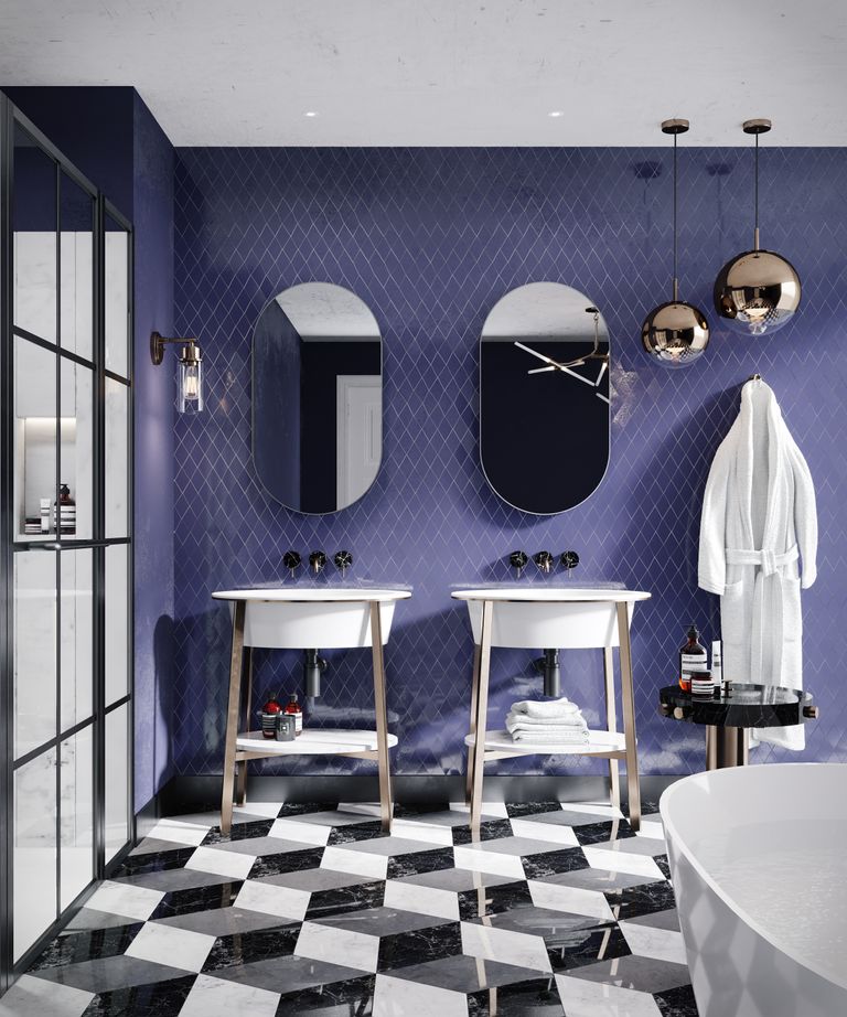 plumbing problems: CP Hart Purple Bathroom