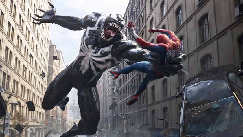 Venom as he appears in Playstation 5 launch title Spider-Man 2 by Insomniac's wildly successful video game. 