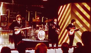 The Beatles perform on the 'Thank Your Lucky Stars' program in London on July 11, 1964