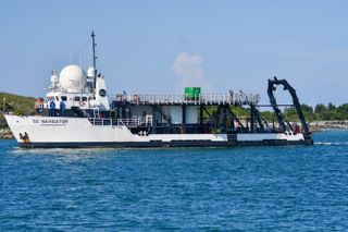 SpaceX's GO Navigator returns to Port Canaveral in Cape Canaveral Florida on Aug. 7, 2020 following a successful splashdown in the Gulf of Mexico near Pensacola on Aug. 2.