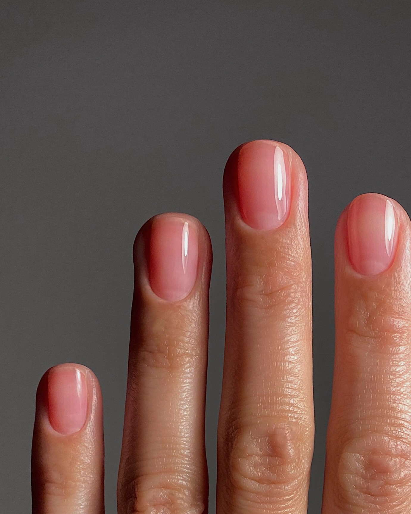 sheer pink nails