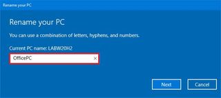 Windows 10 choose new device name