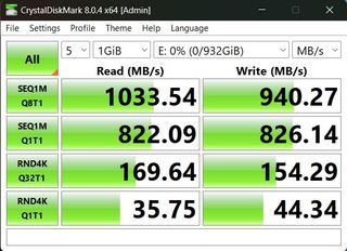 WD_BLACK P40 Game Drive SSD for Xbox and PC benchmark screenshot.