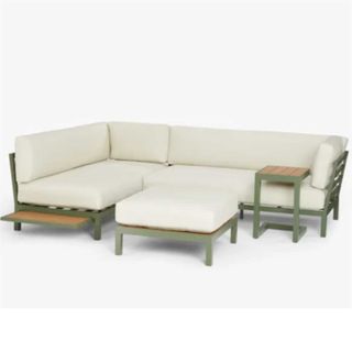 Cutout of a cream outdoor garden sofa