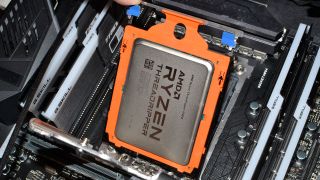 AMD Threadripper socket on a motherboard