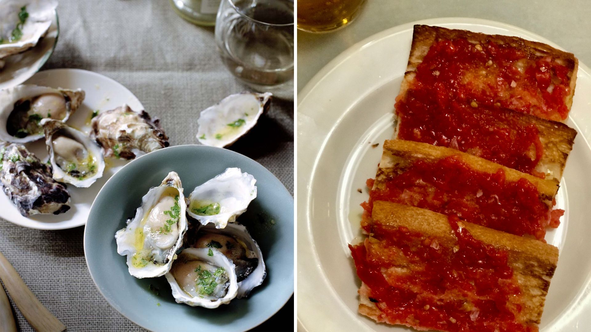 oysters and tomato bread