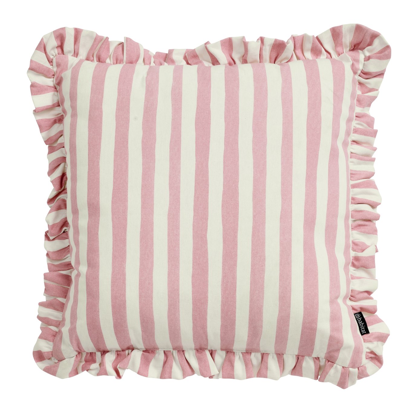 Argos Home Pink Striped Outdoor Cushion With Frill
