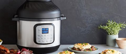 Instant Pot Duo Crisp and Air Fryer on kitchen counter