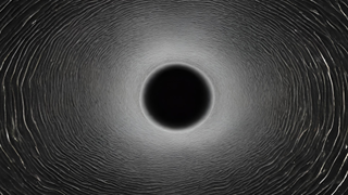 white ripples against a black background surround a black circle