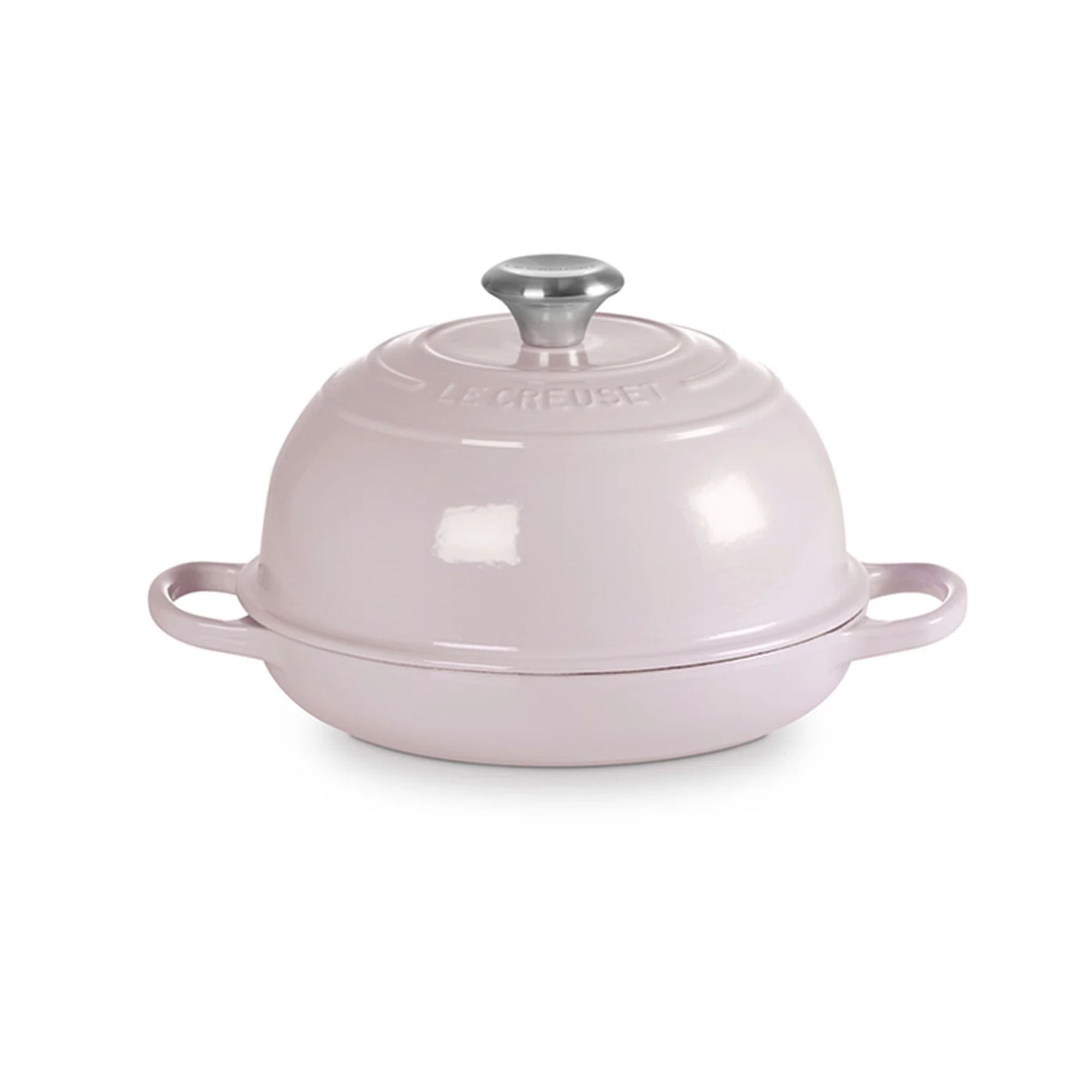 Pale pink Le Creuset bread oven
