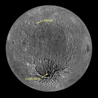 A view of the moon's largest impact feature, the South Pole-Aitken basin. This region stretches between Aitken crater and the south pole (hence the name). The image highlights how much this ancient impact event affected the moon's far side.
