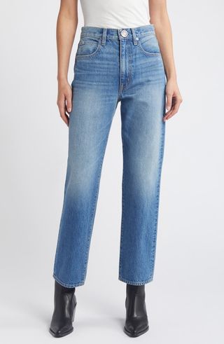 London Nonstretch High Waist Ankle Straight Leg Jeans