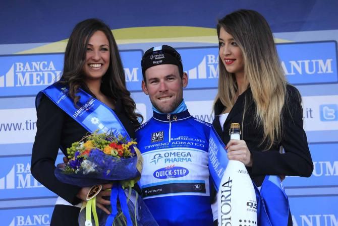 Mark Cavendish (Omega Pharma-QuickStep) leads Tirreno-Adriatico after the opening stage.