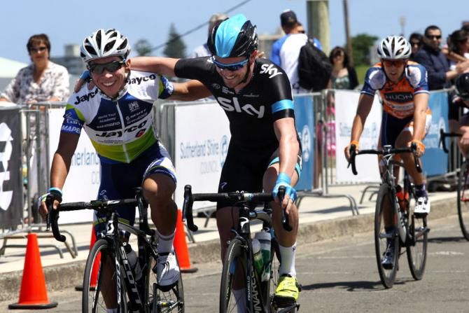 Sutton congratulates Ewan on the win