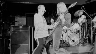 Elton John and Davey Johnstone perform at Fairfield Halls, Croydon, London, May 9, 1976.