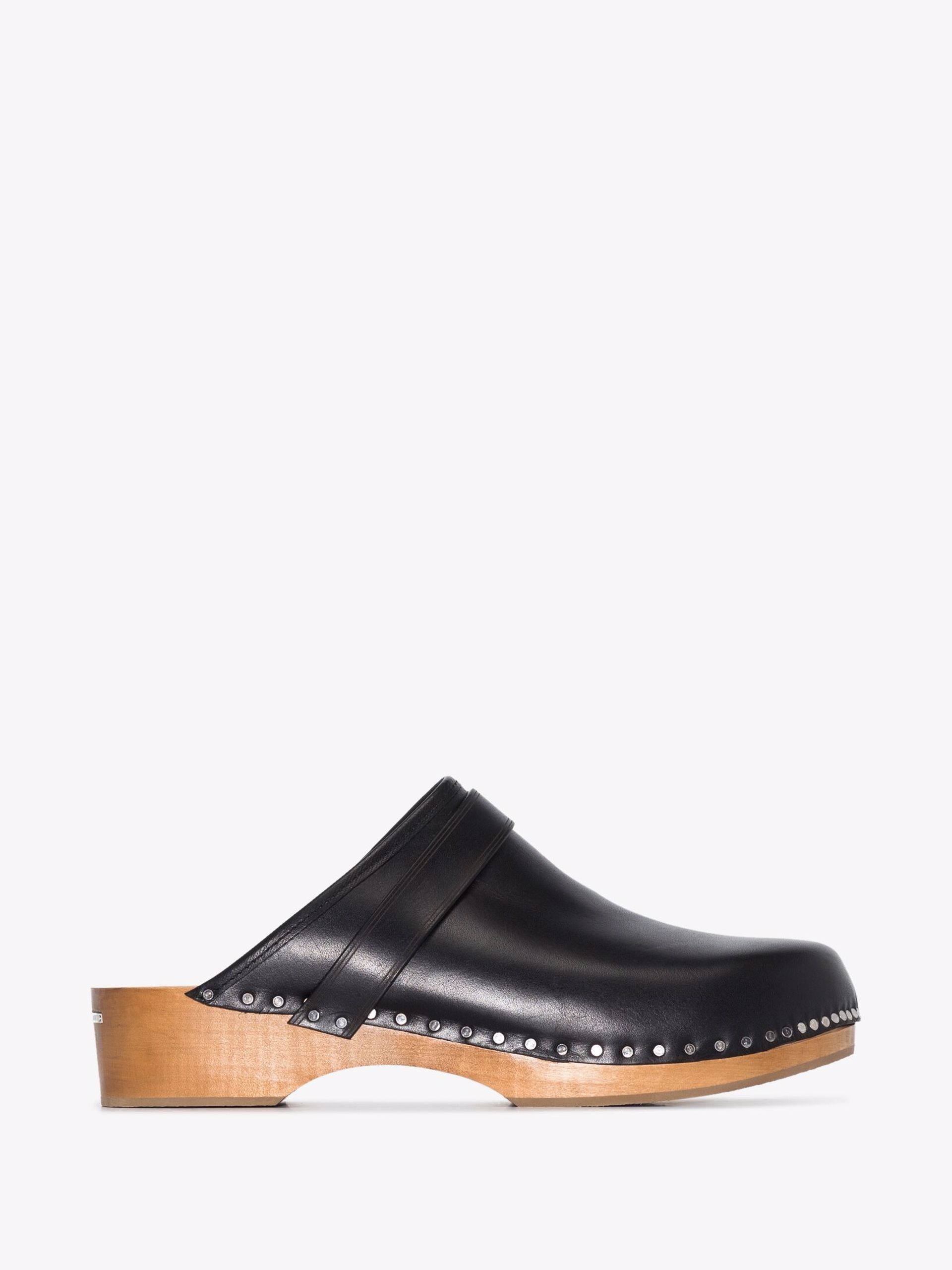 Black Thalie Leather Clogs