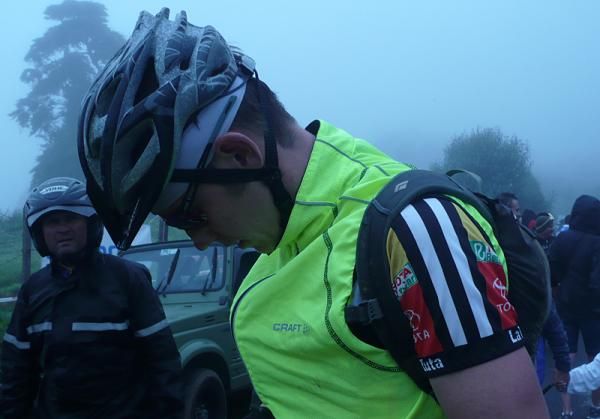 Ben Sonntag gets ready for the downhill, where he made back some time.