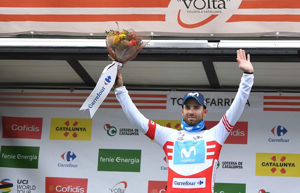 Alejandro Valverde (Movistar) leading Volta a Catalunya overall and mountain classifications