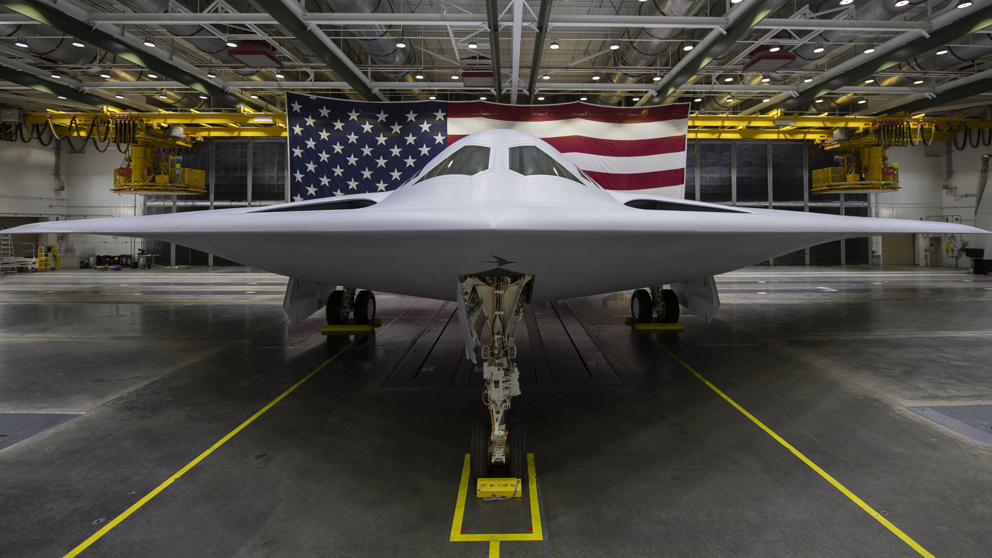 The B-21 Raider stealth bomber unveiled by the U.S. Air Force on Dec. 2, 2022.