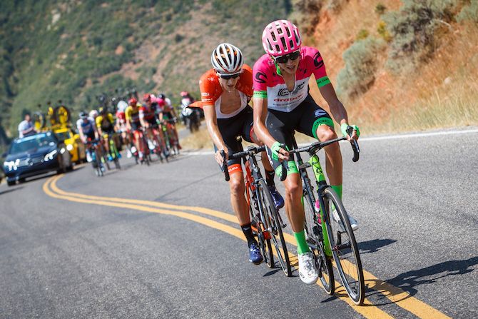 Joe Dombrowski (EF Education First - Drapac) launches an attack on the front group on August 8, 2018 in Cedar City, Utah.