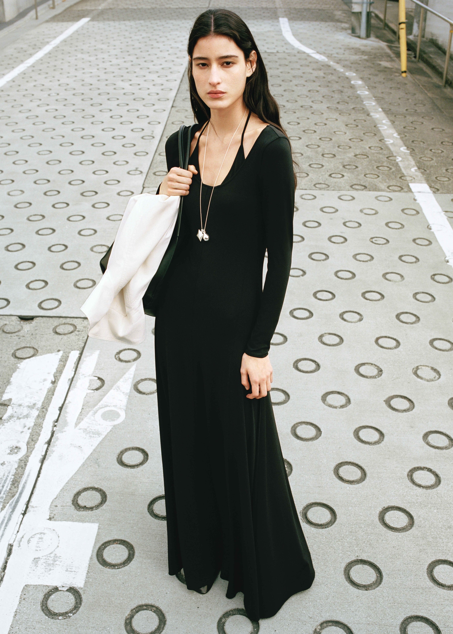 Dress With Combined Fine-Knit Collar - Women | Mango United Kingdom