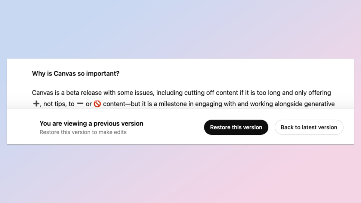 I've been testing ChatGPT Canvas — here's why I think it's the most ...