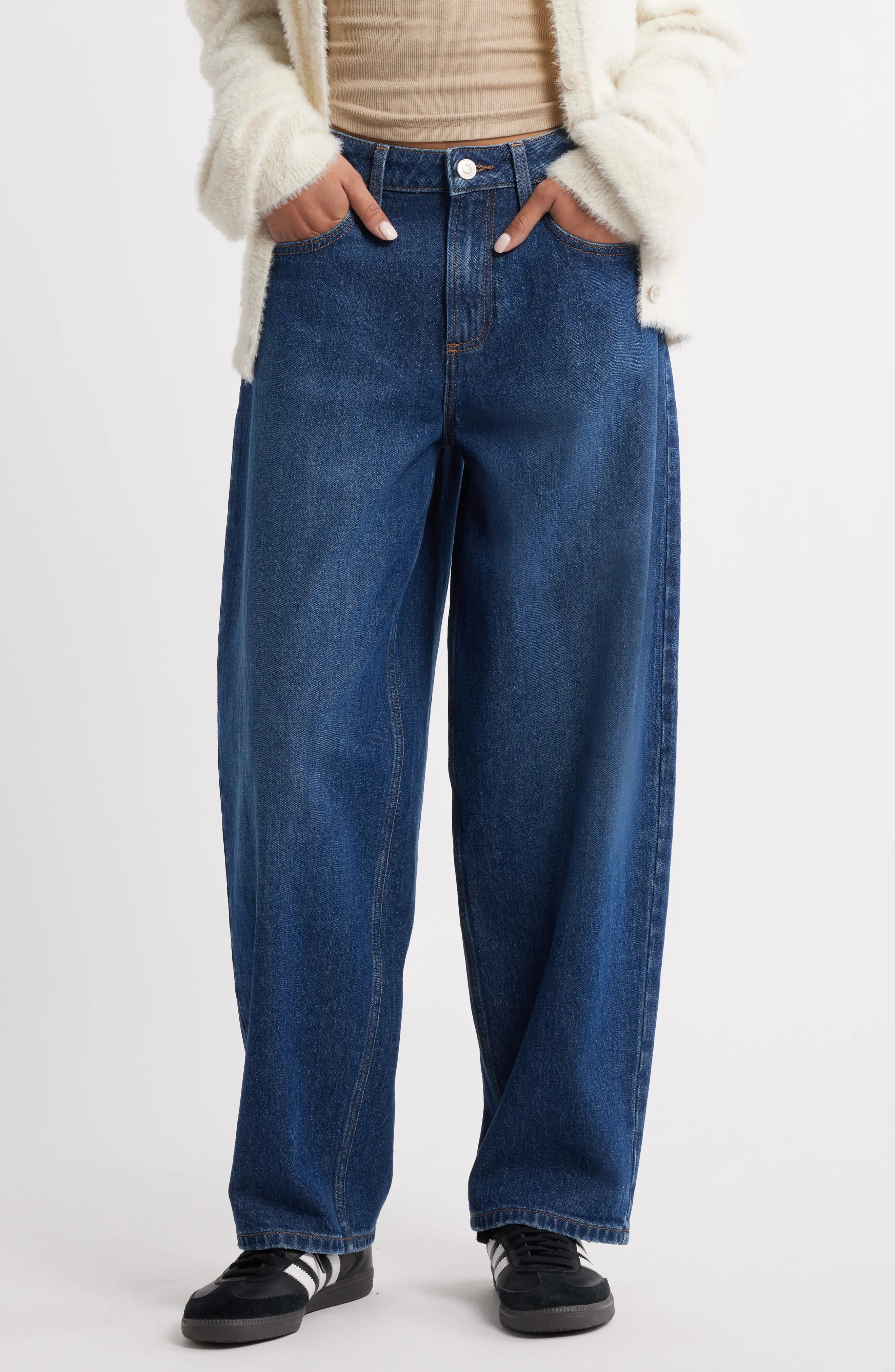 BP., Mid Rise Baggy Barrel Jeans