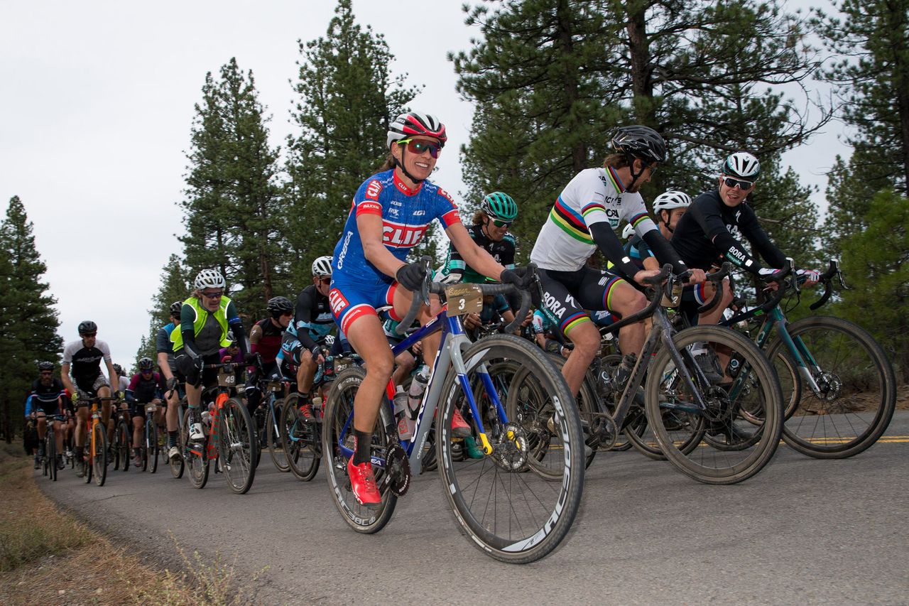 Katerina Nash, a local to the area, takes part in the Sagan fondo