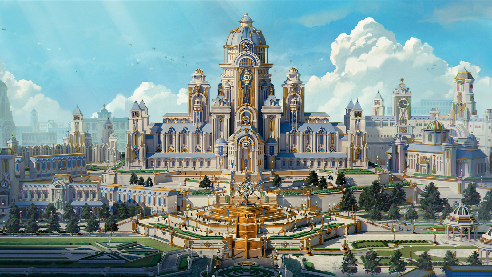 An illustration of a castle made in Blender