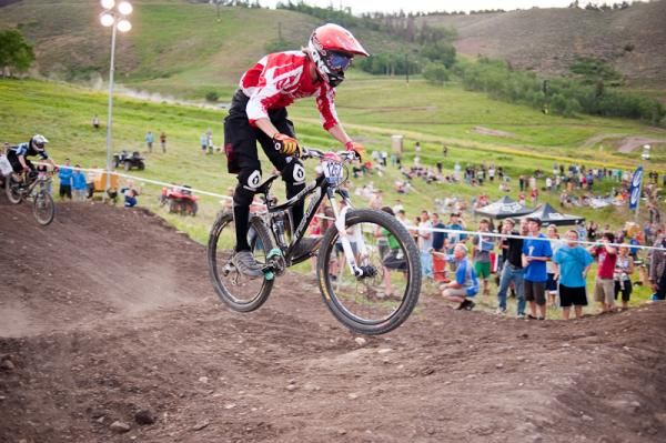 Redstone Cycles' Sam Flowers of Lyons, Colorado, takes his first National Championship four cross race.