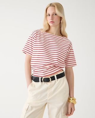 Mariner Cloth Boatneck Short-Sleeve T-Shirt in Stripe