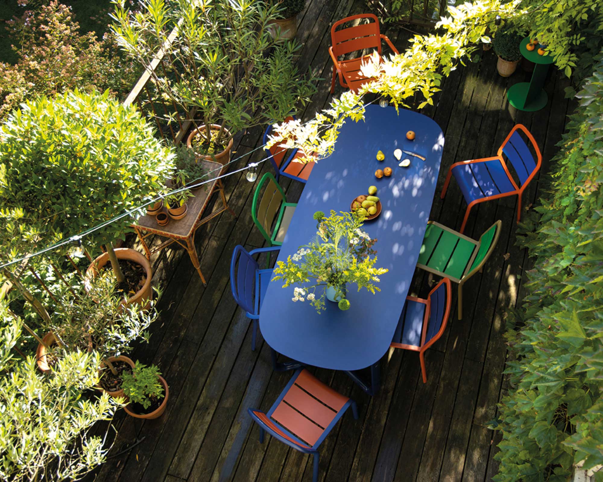 decking with colorful furniture from leisure plan