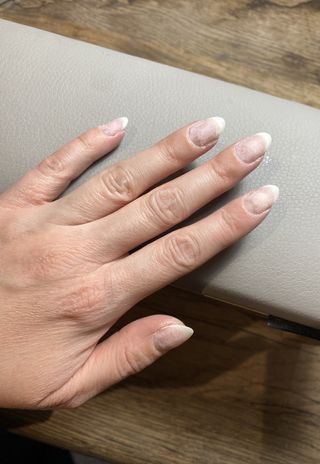 Lucy's nails after removal of her old manicure