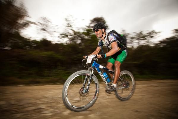A racer whizzes past