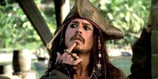 Johnny Depp as Captain Jack Sparrow in Pirates of the Caribbean