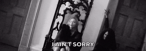 Beyonce dancing, the caption reads 'I ain't sorry'