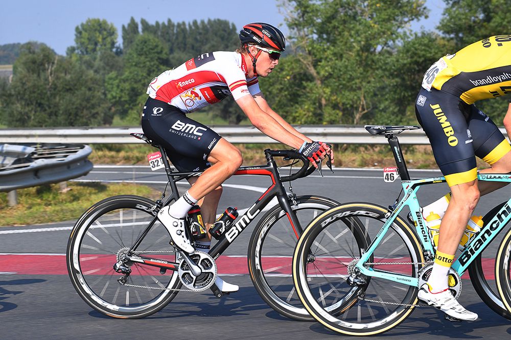 Rohan Dennis in the leader's jersey at the Eneco Tour
