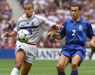 Giuseppe Bergomi in action for Italy against France at the 1998 World Cup.