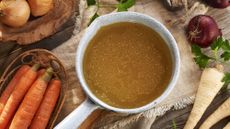 bone broth and vegetables