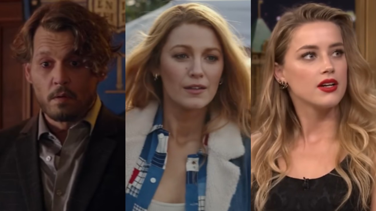 From left to right: Johnny Depp in The Professor, Blake Lively in It Ends With Us and Amber Heard on The Tonight Show. 