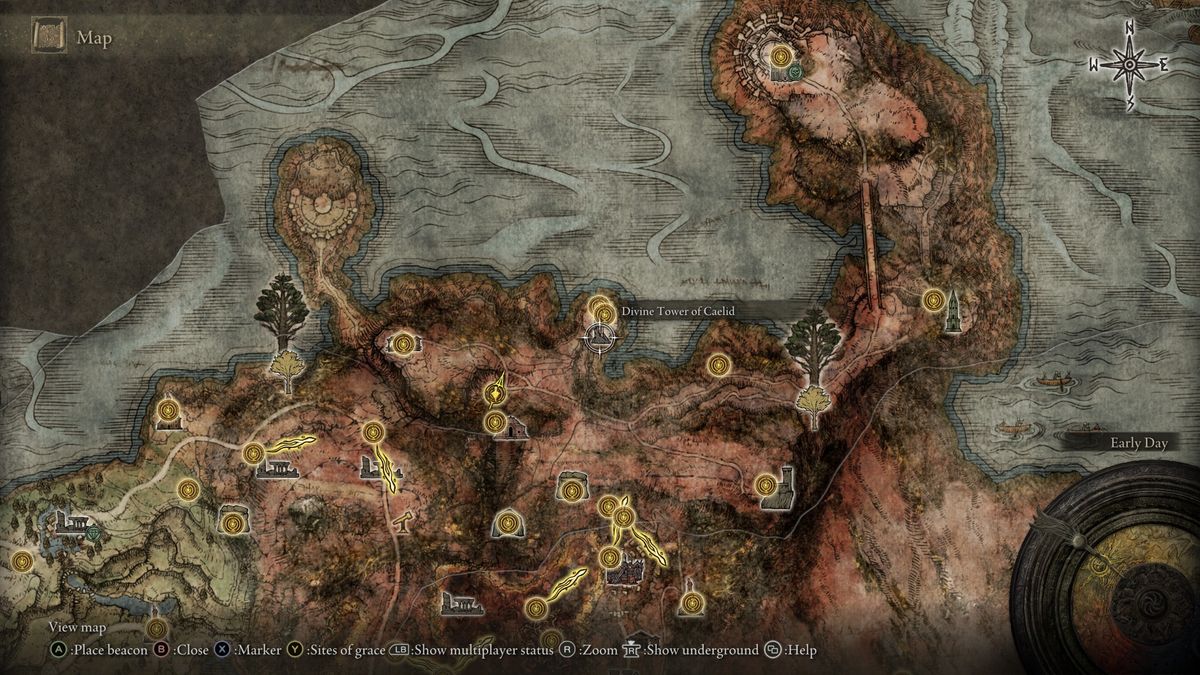 caelid divine tower map