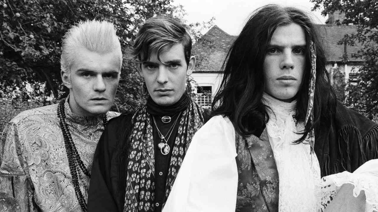 The Cult posing for a photograph in 1985